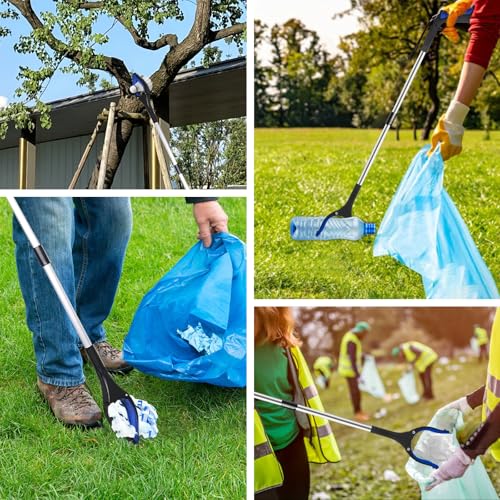 TOPGROT 32” Grabber Reacher Tool, 2-Pack Foldable Reacher Grabber Pickup Tool with 90° Rotating Jaw & Magnets, Trash Picker Upper Grabber, Lightweight Grabbers for Seniors Heavy Duty