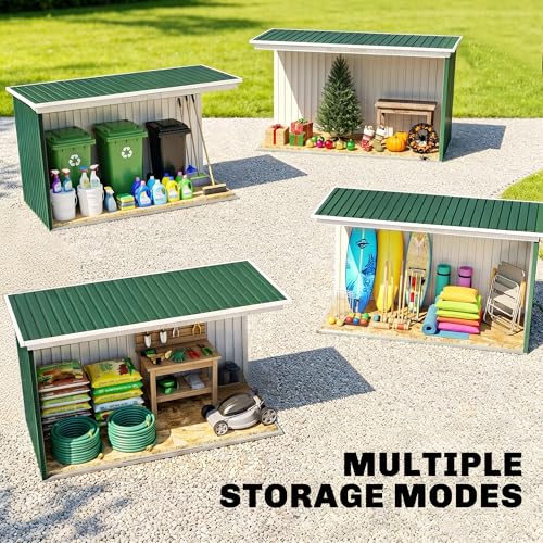 Outsunny 9' x 4' Metal Storage Shed Waterproof w/Foundation Kit Dark Green
