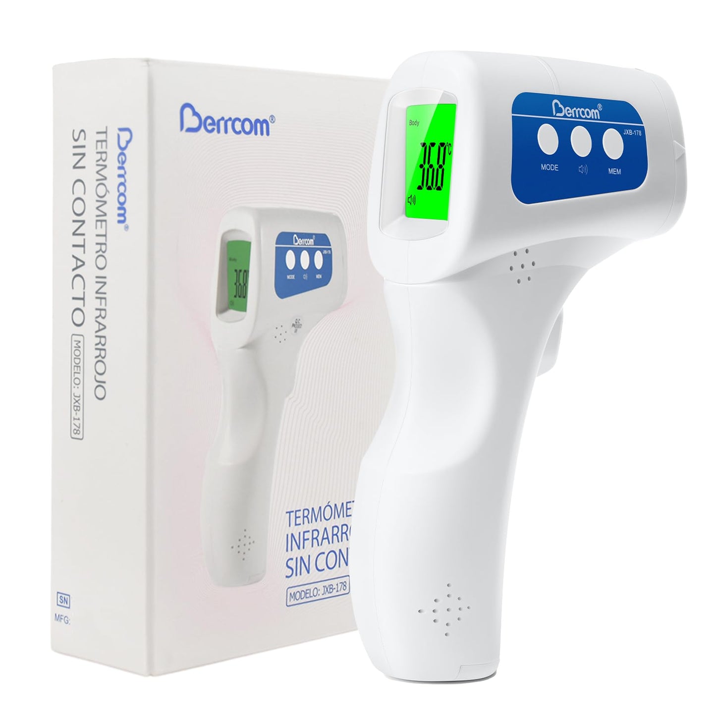 Berrcom 3-in-1 Infrared Forehead Thermometer Non-Contact Temperature Gun