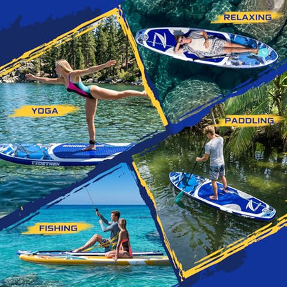 TIDETREK 11'/11'6" x 33"/34" x 6" Inflatable SUP Paddle Board – Extra-Wide, Stable Stand Up Paddle Board with Premium Full Accessory Set for Adults & Youth (Whale Dream, 11'x33 x6)