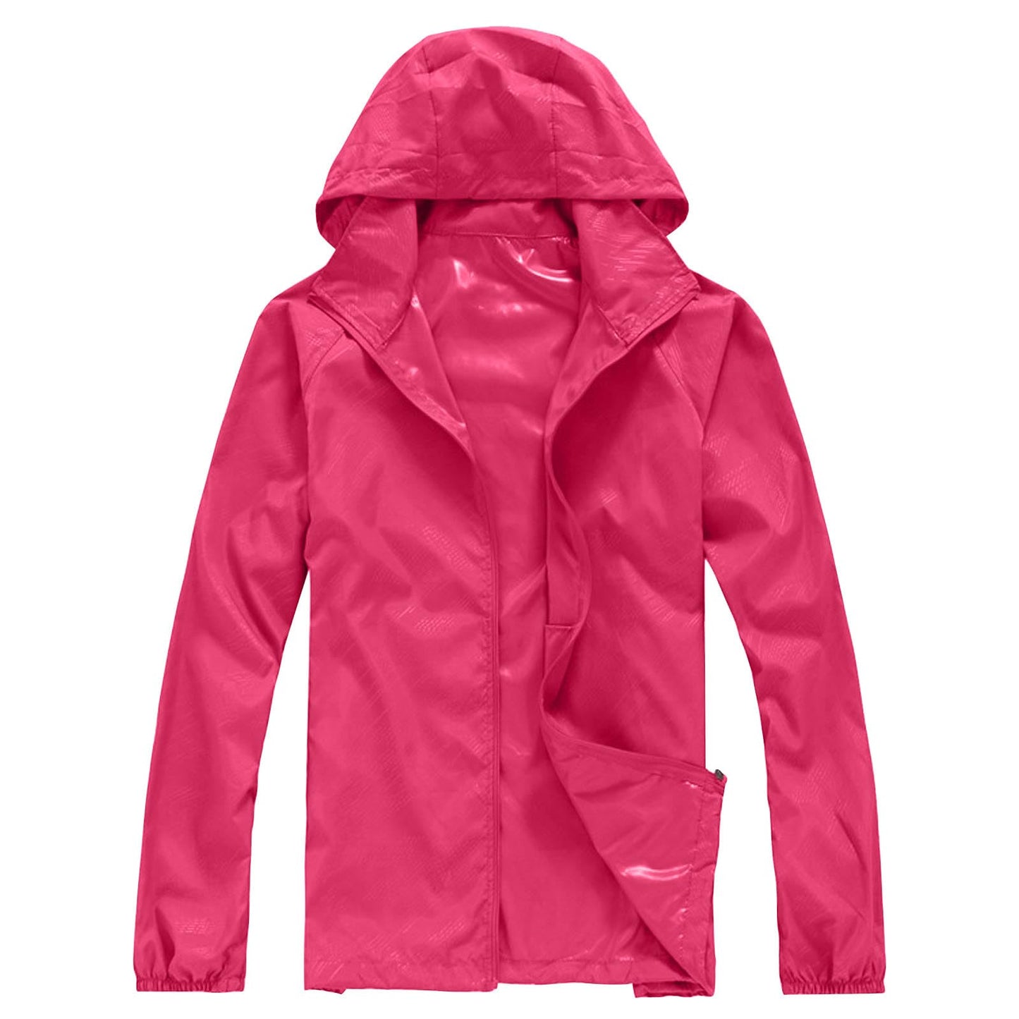 Spring Jackets for Women 2026 Rain Jacket Women 2026 Lightweight Waterproof Packable Raincoat Sun Protection Hoodies Golf Hiking Travel Windbreaker Hot Pink Large