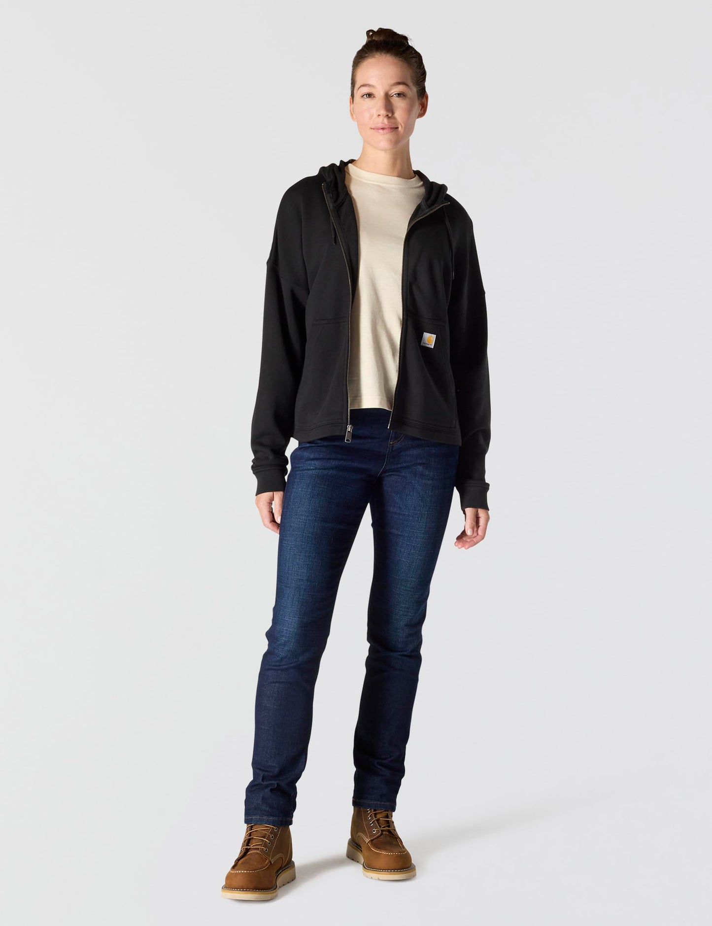 Carhartt Women's 106837 Women's Tencel™ Fiber Series Loose Fit Full-Z, Black, Medium
