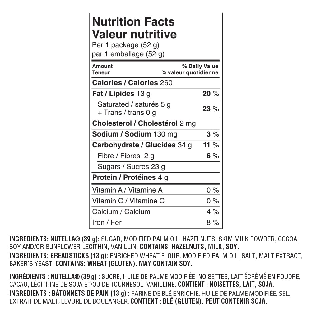 NUTELLA & GO Hazelnut Cocoa Spread With Breadsticks - 52 g Pack x 12