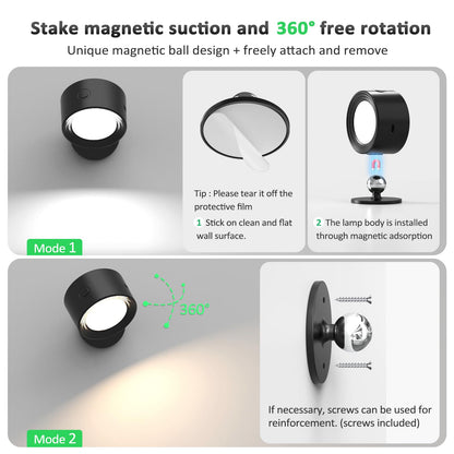 Racokky LED Wall Mounted Lights with Remote, Rechargeable Wall Sconces