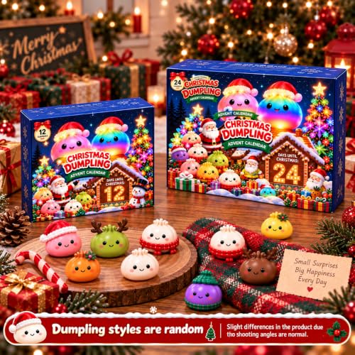 Christmas Dumpling Advent Calendar, 12 or 24 Day Holiday Countdown Decor | 1k+ Sales this month: Christmas dumpling advent calendar with festive designs, daily surprises, and holiday display charm