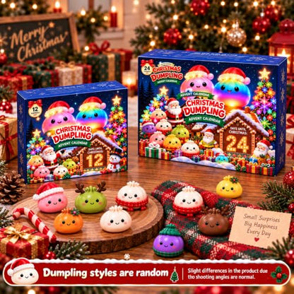 Christmas Dumpling Advent Calendar, 12 or 24 Day Holiday Countdown Decor | 1k+ Sales this month: Christmas dumpling advent calendar with festive designs, daily surprises, and holiday display charm