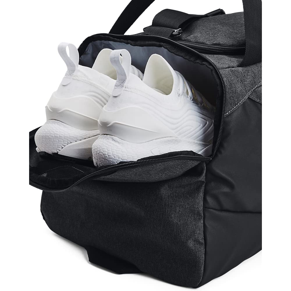 Under Armour Unisex-Adult Undeniable 5.0 Duffle, Black Medium Heather (002)/Metallic Gold, Medium (58L), Undeniable 5.0 Duffle