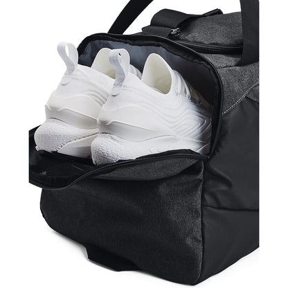Under Armour Unisex-Adult Undeniable 5.0 Duffle, Black Medium Heather (002)/Metallic Gold, Medium (58L), Undeniable 5.0 Duffle