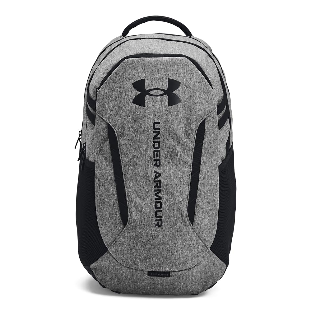 Under Armour Unisex-Adult Hustle 6.0 Backpack , (026) Castlerock Full Heather / Black / Black , One Size Fits Most