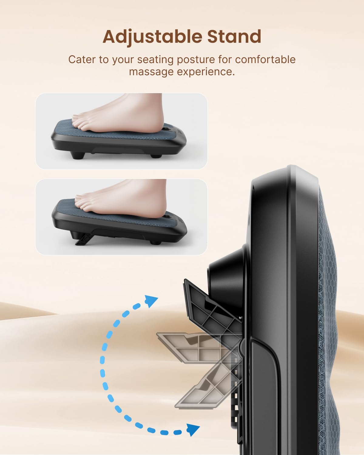 RENPHO Electric Shiatsu Foot Massager with Heat - Foot -Enabled On/Off Pressure Trigger for Easy Use, Deep Kneading Feet & Calf Massager, Birthday Gifts for Women Men, Fits Under Sofa