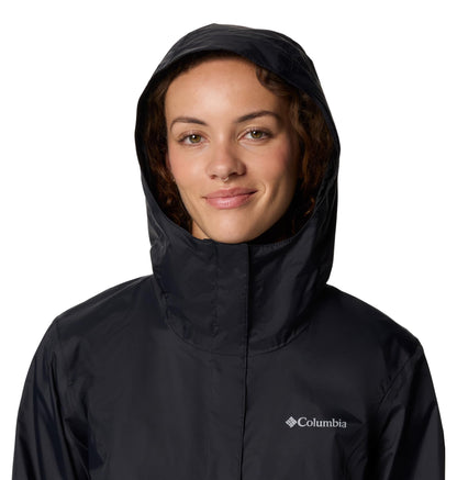 Columbia Womens Arcadia II Waterproof Rain Jacket, Black, 1X