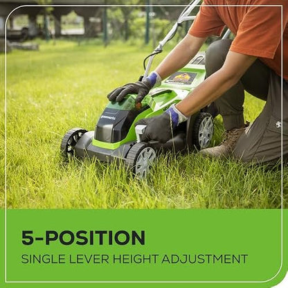 Greenworks 40V 14-inch Cordless Lawn Mower, 4.0 Ah Battery and Charger Included 2506302