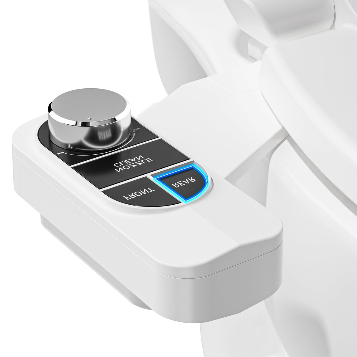 SAMODRA Non-Electric Bidet Attachment for Toilet – Self-Cleaning Dual Nozzle (Frontal & Rear Wash), Adjustable Water Pressure, Fits Most Toilets, Easy Installation (Classic Black/Silver)