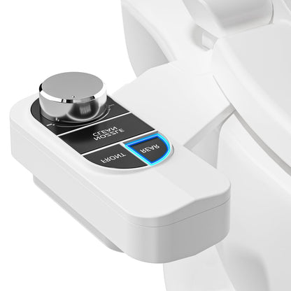 SAMODRA Non-Electric Bidet Attachment for Toilet – Self-Cleaning Dual Nozzle (Frontal & Rear Wash), Adjustable Water Pressure, Fits Most Toilets, Easy Installation (Classic Black/Silver)