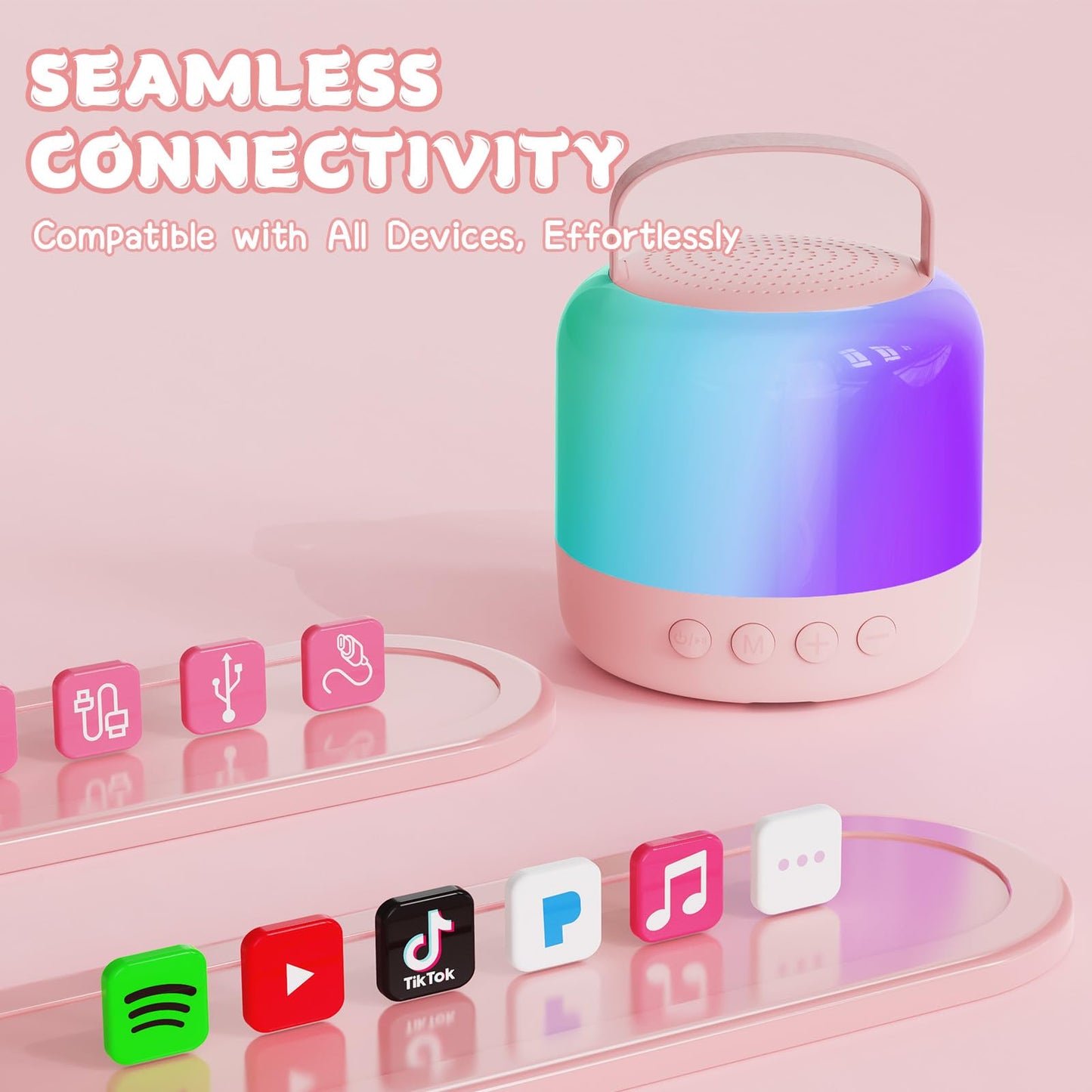 Siaca Karaoke Machine Kids, Mini Karaoke Machine with 2 Wireless Microphone for Kids, Birthday Gift Karaoke Microphone Kids Toys for Girls and Boys 2, 3, 4, 5, 6, 7, 8, 9, 10+ Year Old
