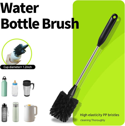 ALINK 11-Pack Bottle Cleaning Brush Set - Long Handle Bottle Cleaner for Washing Narrow Wine/Beer Bottles, Thermos, HydroFlask Tumbler, Sports Water Bottles, Kettle/Lid Brush, Straw Brush Black