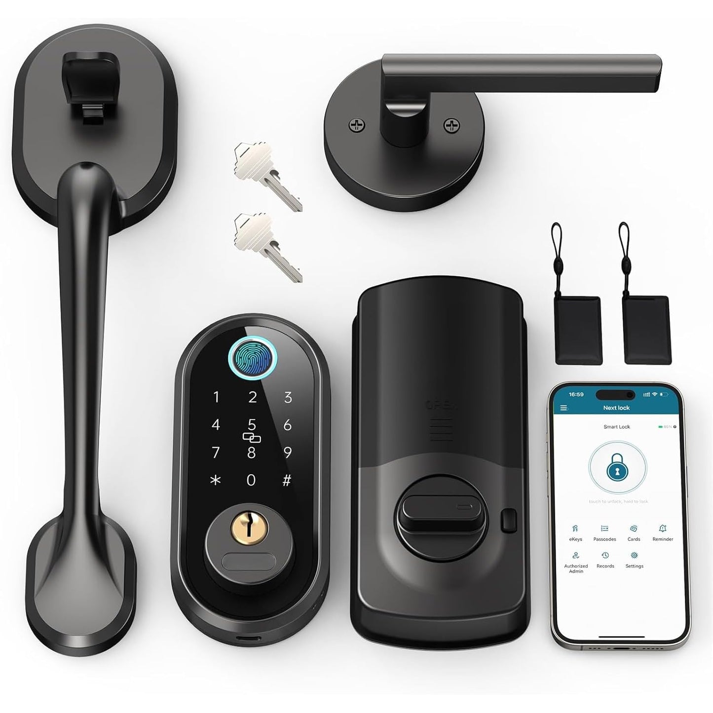 Front Door Lock and Handle Set, Firstriver Keyless Entry Door Lock