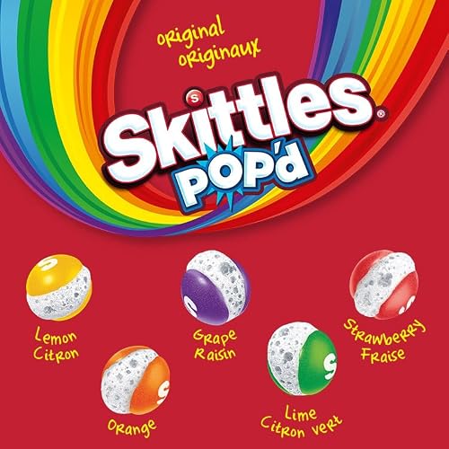 SKITTLES POP’D Original Freeze-Dried Candy, Crunchy Fruity Candy Snack for Sharing, Movie Nights & Parties, 155g