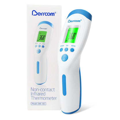 Berrcom Non-Contact Infrared Forehead Thermometer for Adults, Kids & Babies, Digital Thermometer with Fever Alarm & LCD Display, Ideal for Family Use