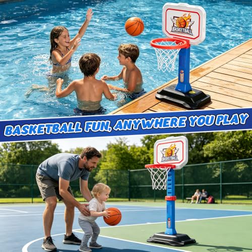 EagleStone Toddler Basketball Hoop, Adjustable Kids Hoop with 3 Balls