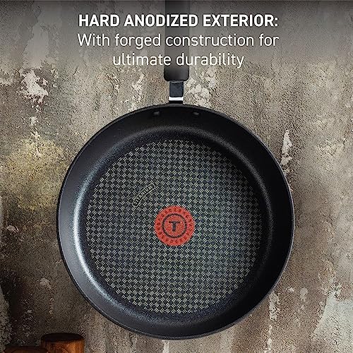 T-fal Ultimate Hard Anodized Nonstick Fry Pan Set, 2-Pack, 10,12 in, Onyx