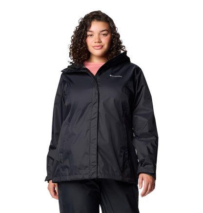 Columbia Womens Arcadia II Waterproof Rain Jacket, Black, 1X