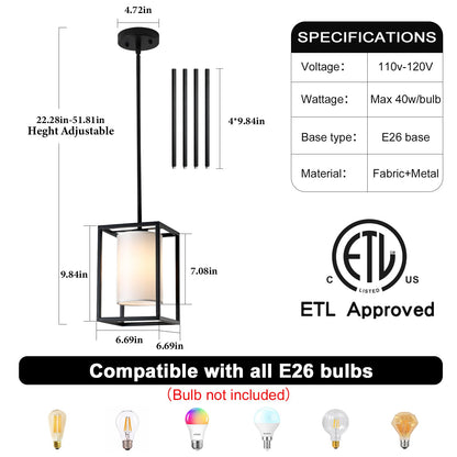 Black Pendant Lights Kitchen Island 2 Pack, Modern Small Lantern Kitchen Pendant Lighting Over Island, Farmhouse Kitchen Island Lights Ceiling Hanging, Industrial Cage Pendant Light Fixtures