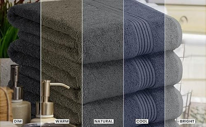 Utopia Towels Luxurious Bath Towels Set, 27x54 in, 4 Pack, Soft, Grey