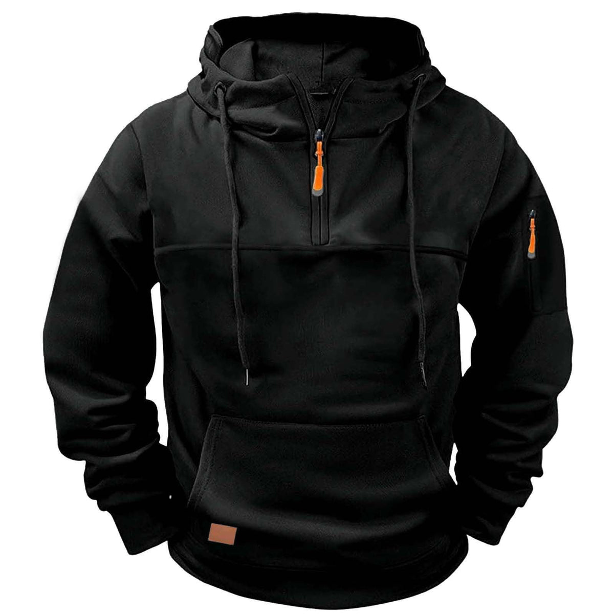 Quarter Zip Up Cargo Hoodies for Men Long Sleeve Fleece Tactical Sweatshirt