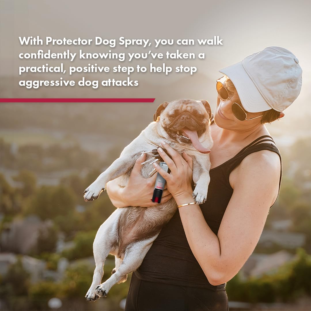 SABRE Protector 22-Gram Dog & Coyote Spray with Key Ring, 13 Second Total Spray Time, 3.5-Meter Range, Humane Dog Attack Deterrent, Maximum Strength Allowed By Health Canada