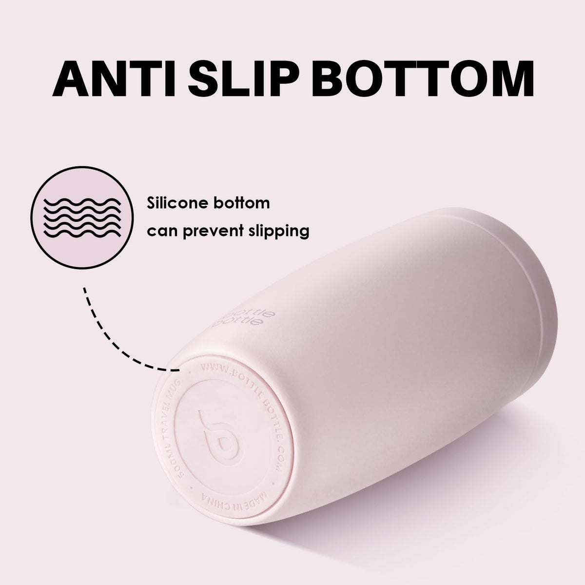 BOTTLE BOTTLE Insulated Coffee Tumbler with Push Button Lid 16oz(Pink)