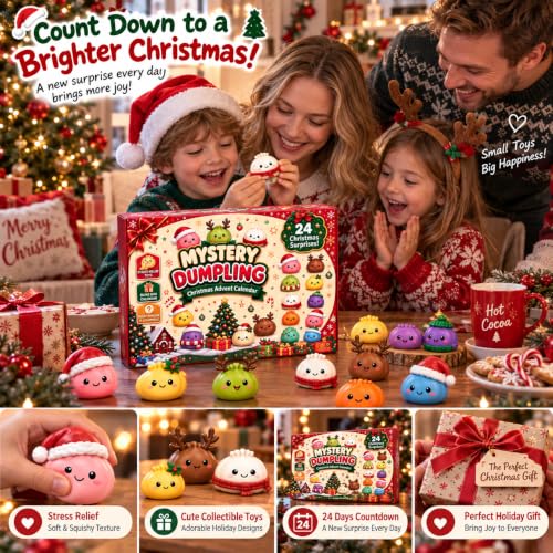 Christmas Squishies Advent Calendar 2026, 24 Mini Surprises & Fidgets