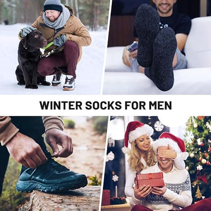 SIMIYA 5 Pairs Merino Wool Socks Extra Thick for Winter Cold Weather