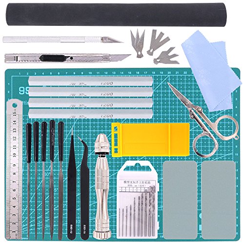 Swpeet 27Pcs Professional Compatible for Gundam Modeller Basic Tools, Compatible for Gundam Model Tools Kit Perfect for Model Kit Building Beginner Hobby Model Assemble Building with Duty Plastic