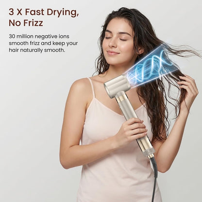 MESCOMB Hot Air Styler & Hair Dryer Brush, High Speed Air Styler for Drying, Volumizing, Curly, Wavy, Straighten, Negative Ionic Multi Styler Without Heat Damage,Platinum Champagne