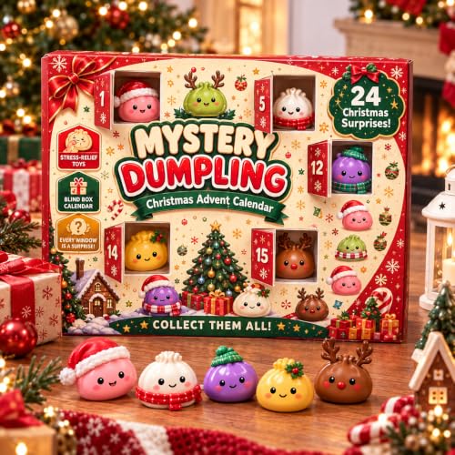 Christmas Squishies Advent Calendar 2026, 24 Mini Surprises & Fidgets
