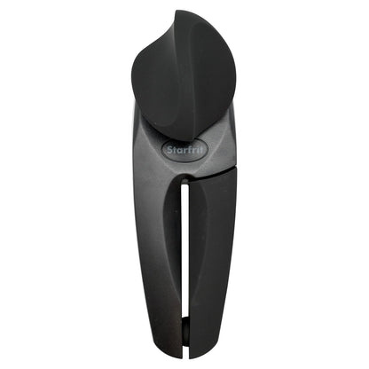 Starfrit MightiCan Can Opener, Safe Smooth-Cut Design, Holds Lid and Leaves No Sharp Edges, Comfort Grip Handle, Heavy-Duty Non-Slip Knob, 3-Year Warranty, Black