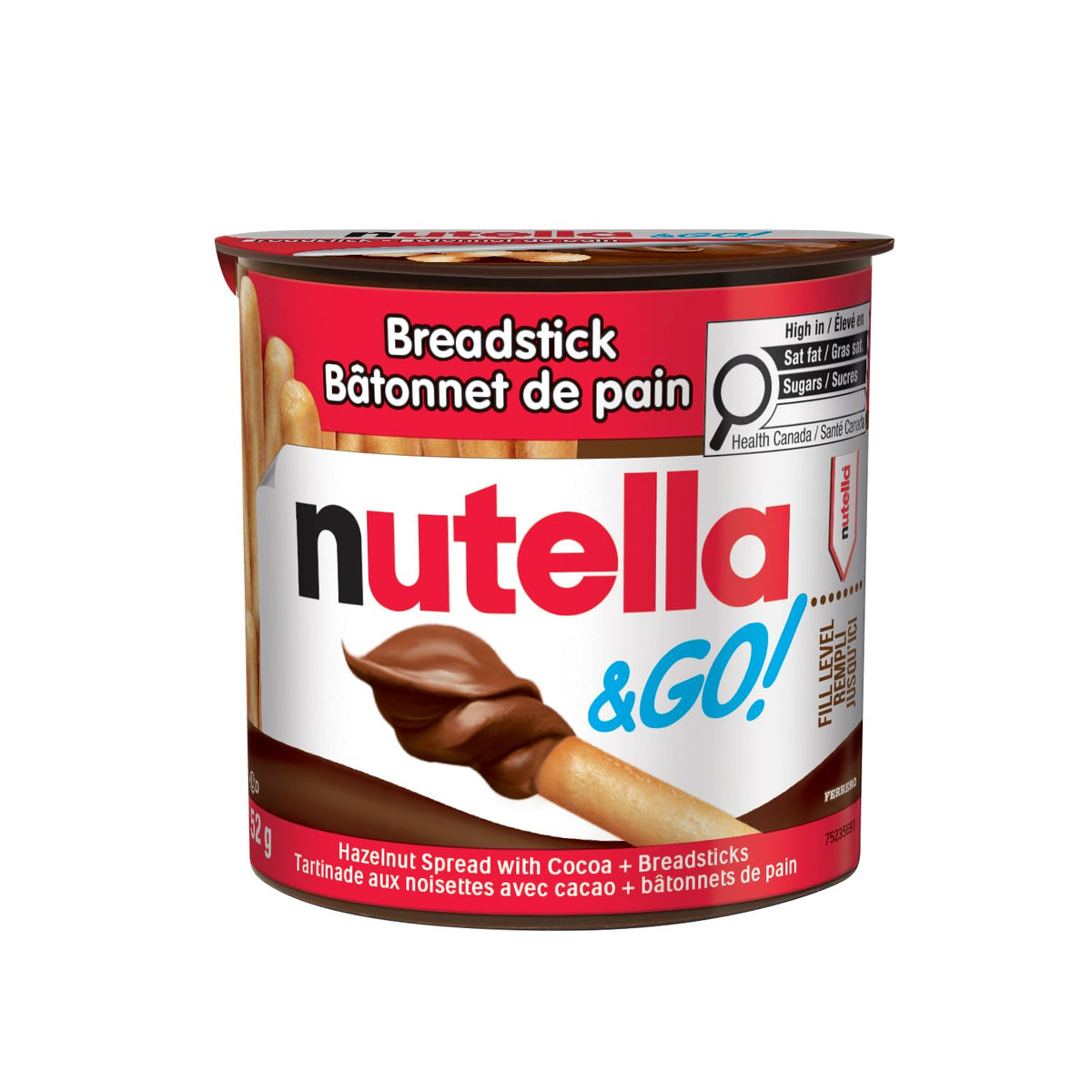 NUTELLA & GO Hazelnut Cocoa Spread With Breadsticks - 52 g Pack x 12