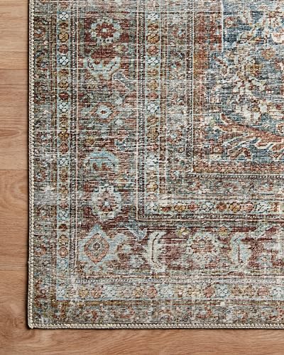 Loloi Chris Loves Julia Jules Collection JUL-05 Lagoon/Brick 18" x 18" Sample Rug