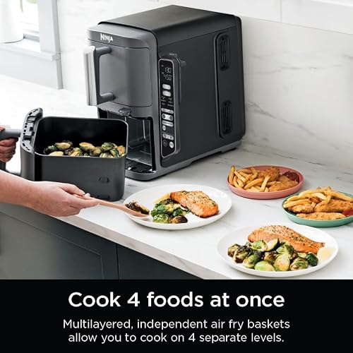 Ninja DoubleStack XL Smart Air Fryer, 10 Qt/9.5L, 6-in-1, Grey, SL451C