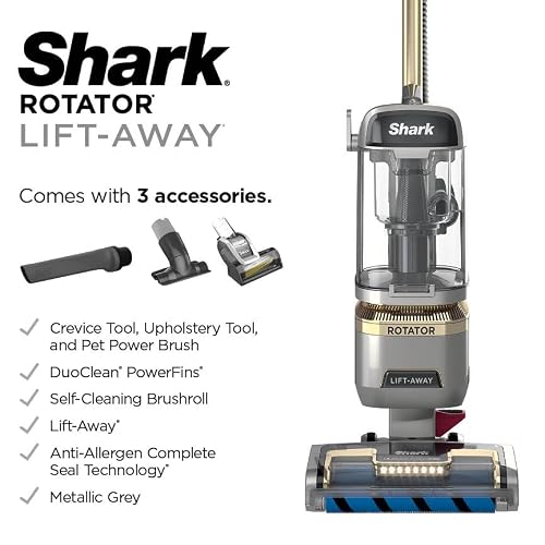 Shark Rotator Lift-Away Vacuum, HEPA Filter, No Hair Wrap, Silver, LA502