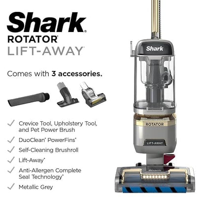 Shark Rotator Lift-Away Vacuum, HEPA Filter, No Hair Wrap, Silver, LA502