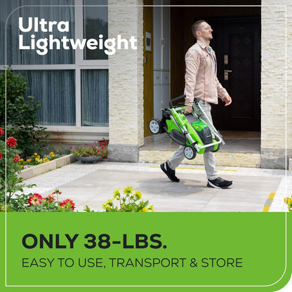 Greenworks 40V 16-inch Cordless Lawn Mower, 4.0 Ah Battery and Charger Included 25242