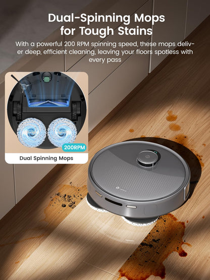Lefant M3 Max Robot Vacuum and Mop, 20000Pa Suction, 90-Day Self-Emptying, Obstacle Avoidance, Auto Mop Washing&Drying, All-in-One for Pet Hair Carpet, 5G WiFi
