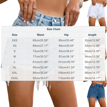 Women's Ripped High Waisted Distressed Denim Shorts Fashion Frayed Raw Hem Casual Summer Jeans Shorts