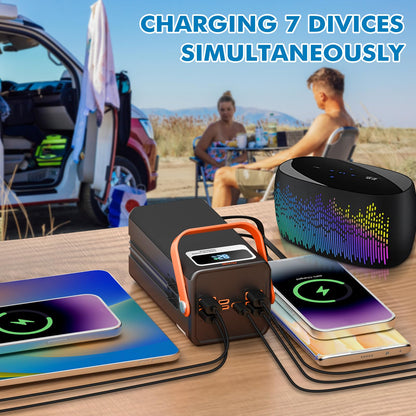 PGYOB Portable Power Station, 99.9Wh Outdoor Generator with Built in Cable, Portable Power Bank Backup Battery for Phone Charge, Travel, Home use, Camping, RV Trip