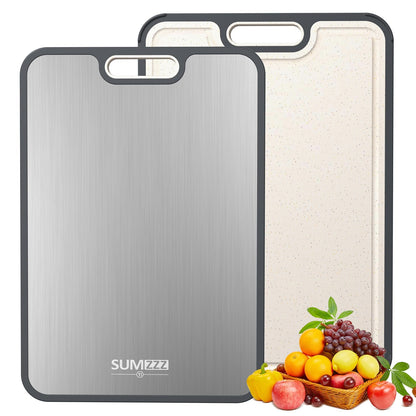 Titanium Cutting Board for Kitchen, Cutting Board Double Sided Food Grade, Pure Titanium/PP, Easy to Clean Large Size 16”×10”