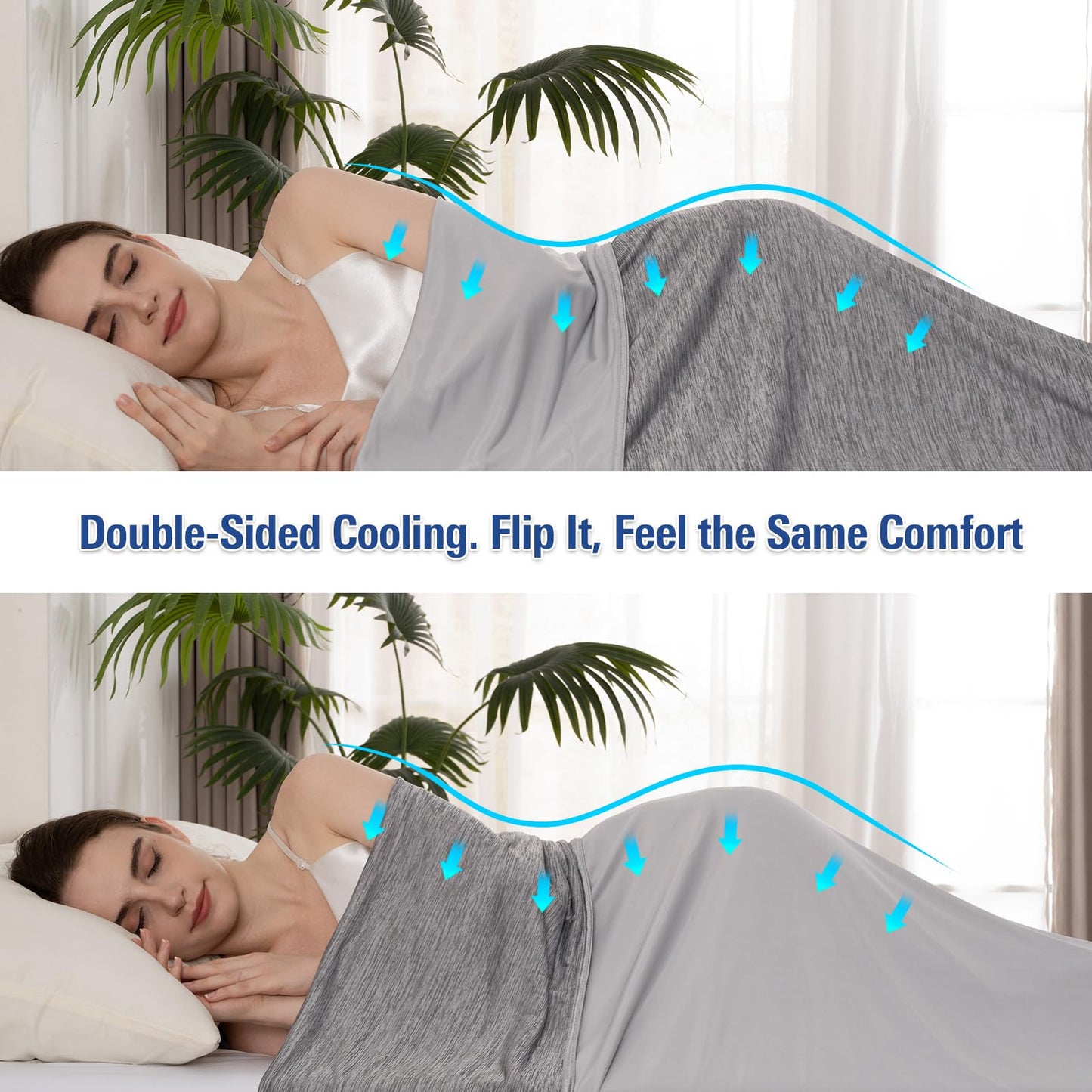 Cooling Blanket Queen Size, Lightweight & Breathable Summer Blanket for Hot Sleepers & Night Sweats, Double-Sided Cooling Design (Q-Max > 0.5), Soft Cooling Blanket for Bed, 79" x 86"