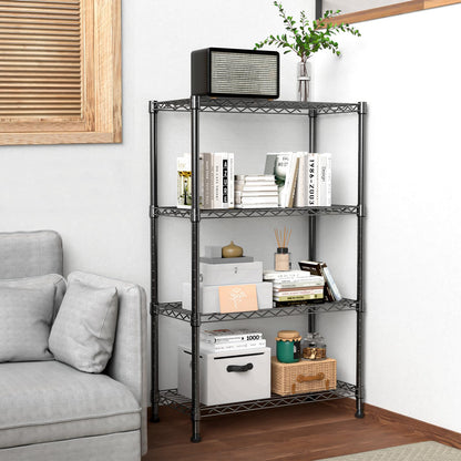 MZG 1000 lbs Storage Shelving Steel Heavy Duty 4-Tier Utility Shelving Unit Steel Organizer Wire Rack for Home,Kitchen,Office,Black 35 D x 60 W x 135.8 H (cm)