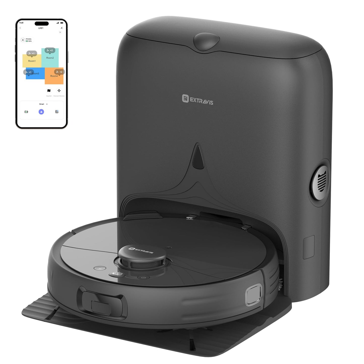 Robot Vacuum and Mop, V5 Pet Hair Tangle Cutter™, 8500Pa, 75-Day Capacity, Laser Navigation, Pet Laser, Ideal for Hair, Hard Floors, Tile, Carpet, Robotic Vacuums Cleaner for App/Alexa Control